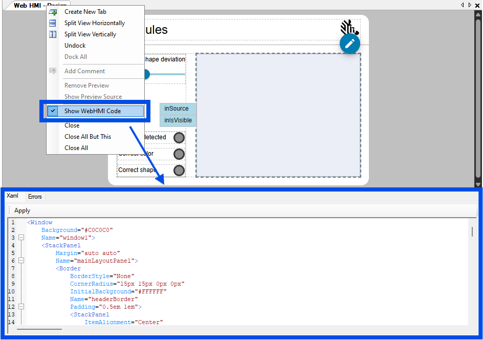 Show Code view