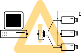 Multiple triggered cameras with switch